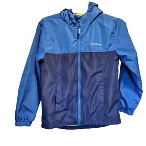 Eddie Bauer Kids Boys Girls Blue  Hooded Windbreaker Jacket M 10 12